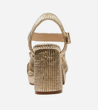 Load image into Gallery viewer, Sherbet Sandals in Gold Pleat By Pinc Ink - Preloved Designer Consignment