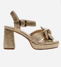 Load image into Gallery viewer, Sherbet Sandals in Gold Pleat By Pinc Ink - Preloved Designer Consignment