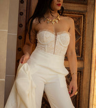 Load image into Gallery viewer, Lace Corset Bodysuit White