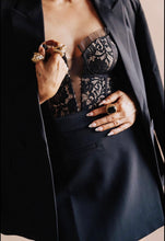 Load image into Gallery viewer, Lace Corset Bodysuit Black