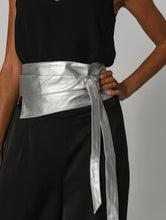 Load image into Gallery viewer, RIVKA FAUX LEATHER WRAP BELT - SILVER