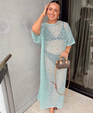 Load image into Gallery viewer, IVETTE SEQUIN MIDI DRESS AQUA Size XS - Preloved Designer Consignment