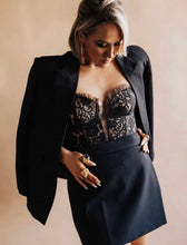 Load image into Gallery viewer, Lace Corset Bodysuit Black