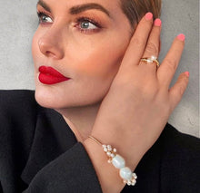 Load image into Gallery viewer, Cartel Fresh Water Double Pearl Cuff Adjustable
