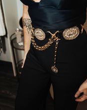 Load image into Gallery viewer, Streets Ahead Medallion Belt Gold With Rhinestones XS
