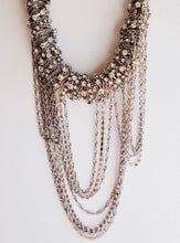 Load image into Gallery viewer, BCBG MAXAZRIA Gold and Silver Knotted Multi Chain Fringe Necklace

