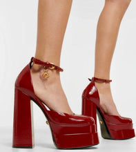 Load image into Gallery viewer, VERSACE Pumps Burgandy - Size 38 Preloved Designer Consignment
