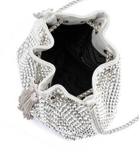 Load image into Gallery viewer, SANTORINI STUDDED HOTFIX POUCH SILVER
