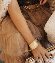 Load image into Gallery viewer, Peter Lang Heavy Gold Wave Bangle – Iconic Australian Designer
