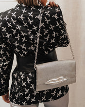 Load image into Gallery viewer, Dianne Von Furstenberg Metalic Silver Lips Clutch/ Crossbody - Preloved Designer Consignment
