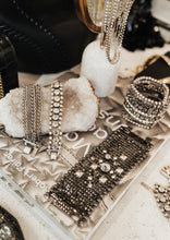 Load image into Gallery viewer, Jimmy Choo for H&amp;M Rhinestone Silver Cuff – Limited Edition Designer Collaboration
