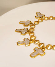 Load image into Gallery viewer, Helena Mother Of Pearl Crucifix Necklace*Preorder*
