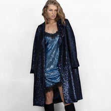 Load image into Gallery viewer, Famous Sequin Jacket Navy  by Joey the Label
